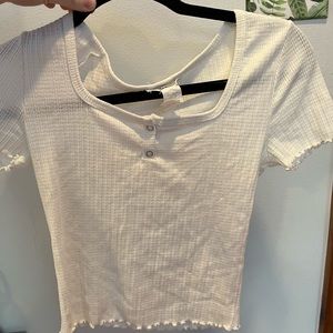 Cute White Button Top